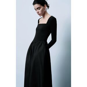 Urban revivo size 4 (S) square neck A-line drop waist dress - NWT